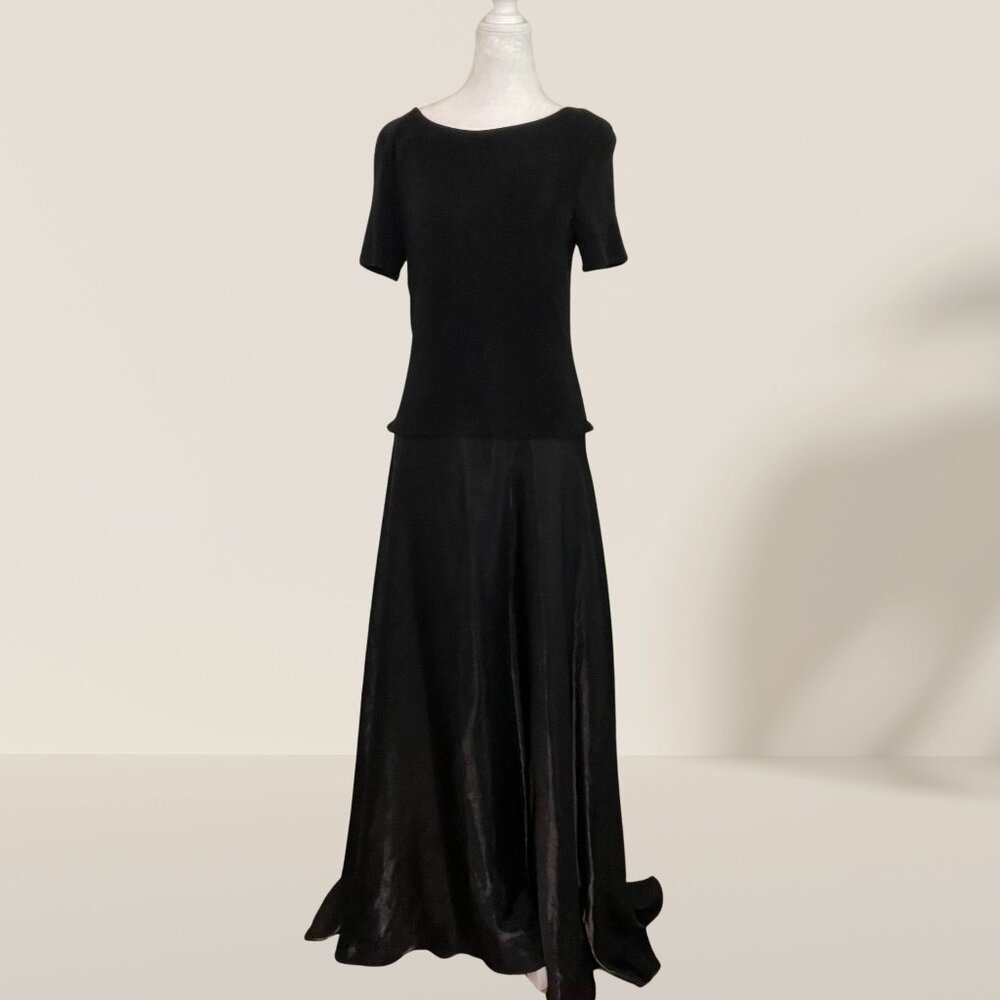 Js Collections Black Evening Gown With Low-Back D… - image 1